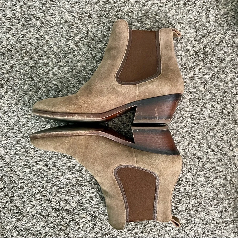 Thursday Boot Company Duchess Caramel Brown Suede Ankle Boots Booties Size 9